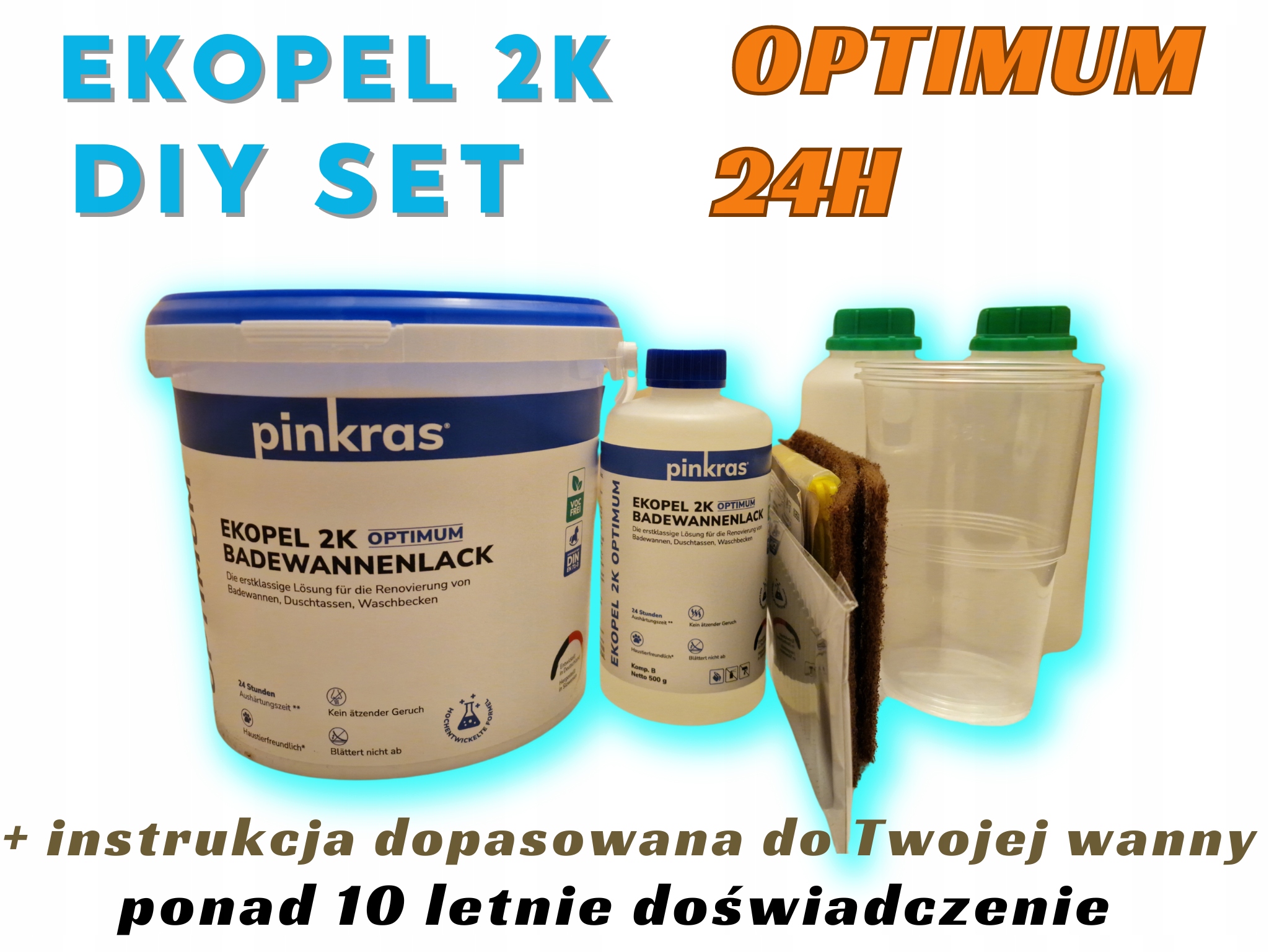Epoxidová farba na betón a kov PINKRAS 3 l Biely lesk